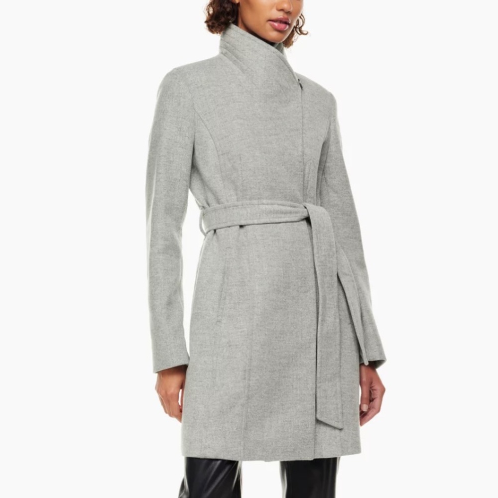 NWT Light Gray Calvin Klein Wool Coat - Picture 1 of 8